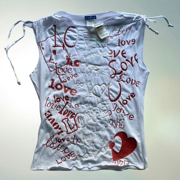 Topia Love White Graphic Tank M - Picture 1 of 7